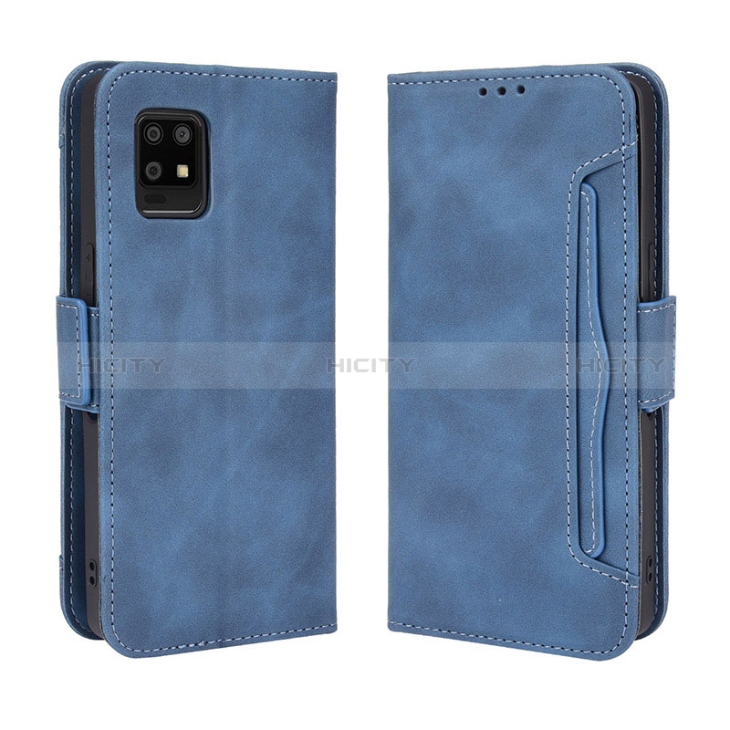 Coque Portefeuille Livre Cuir Etui Clapet BY3 pour Sharp Aquos Zero6 Bleu Plus