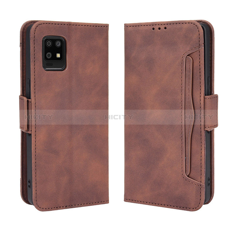 Coque Portefeuille Livre Cuir Etui Clapet BY3 pour Sharp Aquos Zero6 Marron Plus