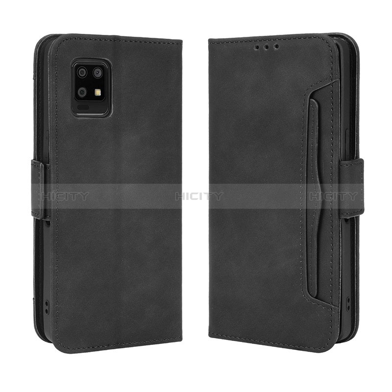 Coque Portefeuille Livre Cuir Etui Clapet BY3 pour Sharp Aquos Zero6 Noir Plus