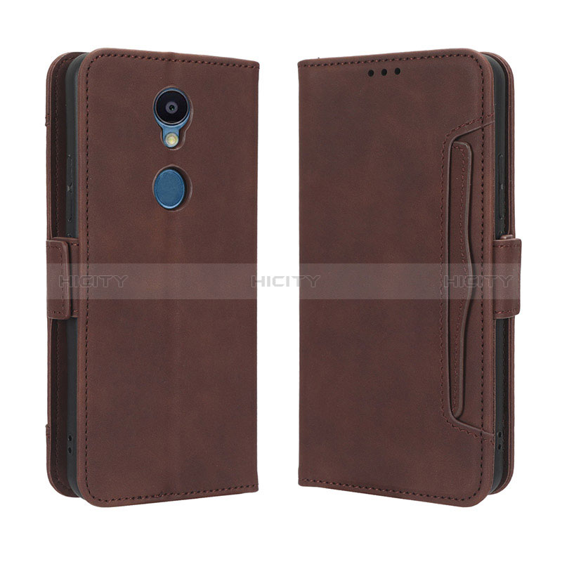 Coque Portefeuille Livre Cuir Etui Clapet BY3 pour Sharp Rouvo V Marron Plus