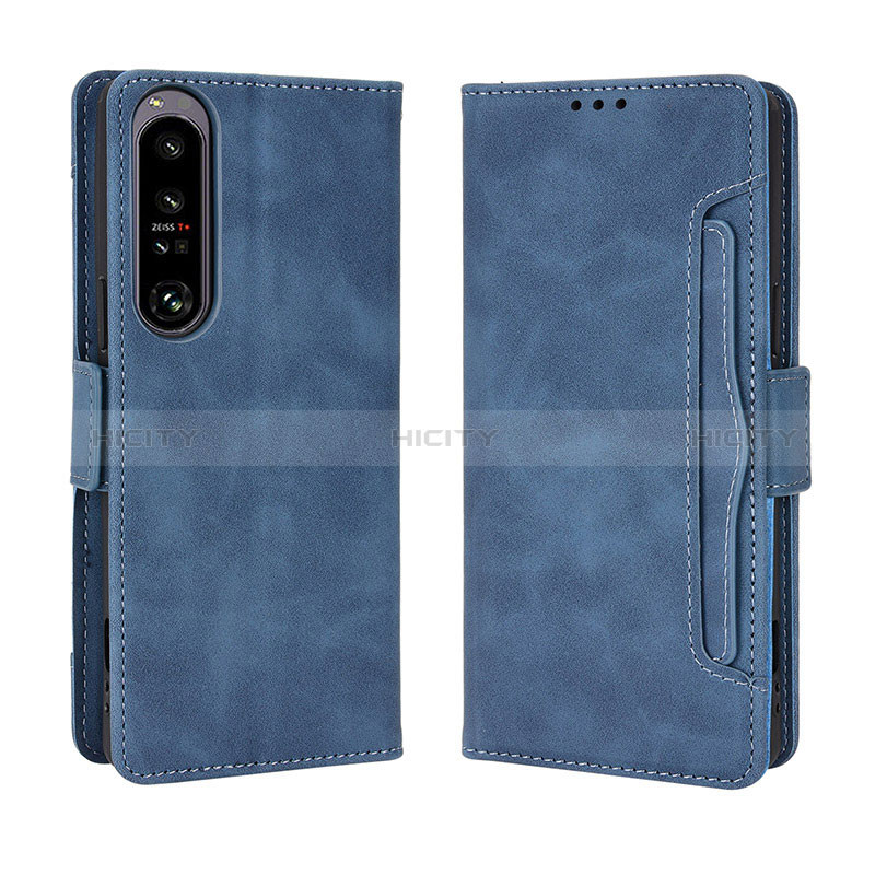 Coque Portefeuille Livre Cuir Etui Clapet BY3 pour Sony Xperia 1 IV Bleu Plus