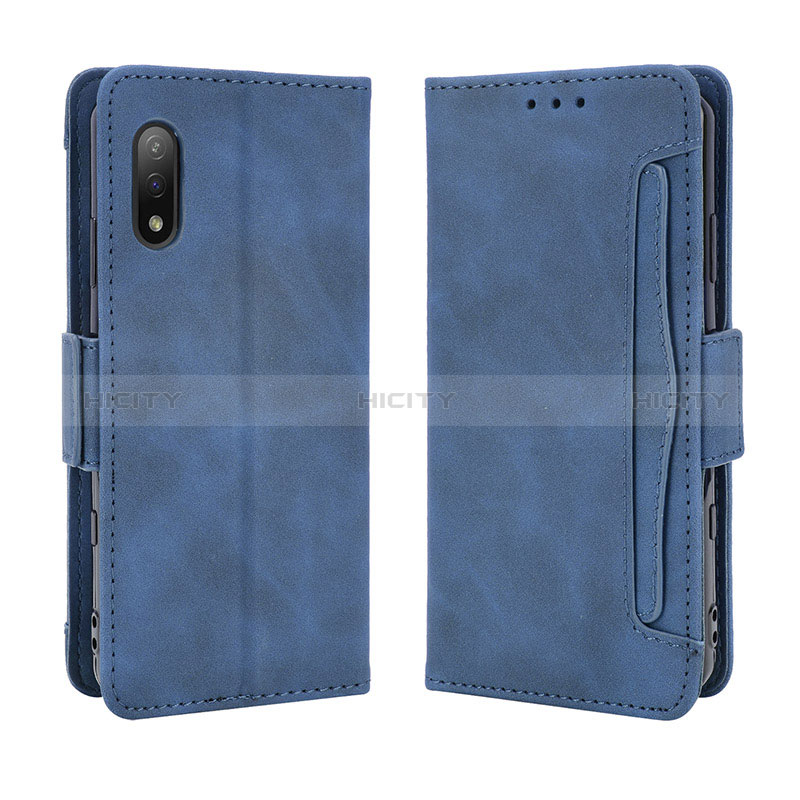 Coque Portefeuille Livre Cuir Etui Clapet BY3 pour Sony Xperia Ace II Bleu Plus