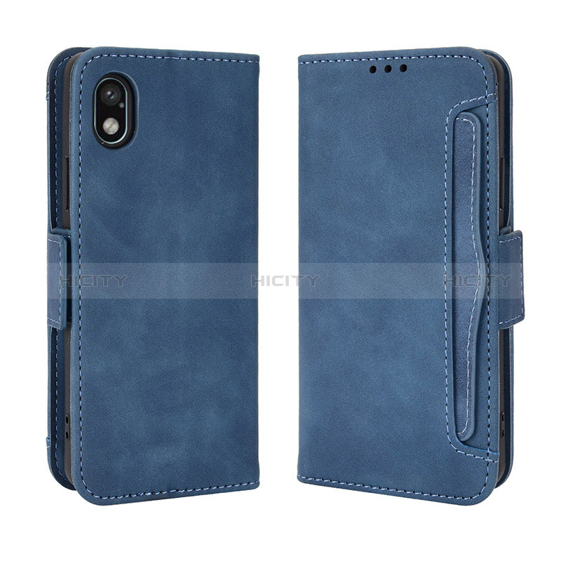 Coque Portefeuille Livre Cuir Etui Clapet BY3 pour Sony Xperia Ace III Bleu Plus