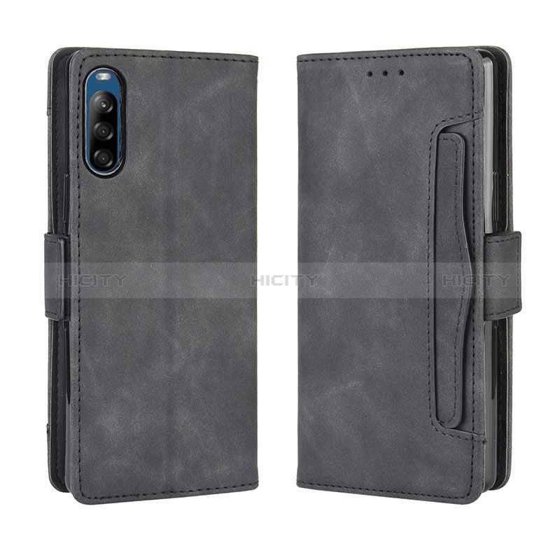 Coque Portefeuille Livre Cuir Etui Clapet BY3 pour Sony Xperia L4 Noir Plus