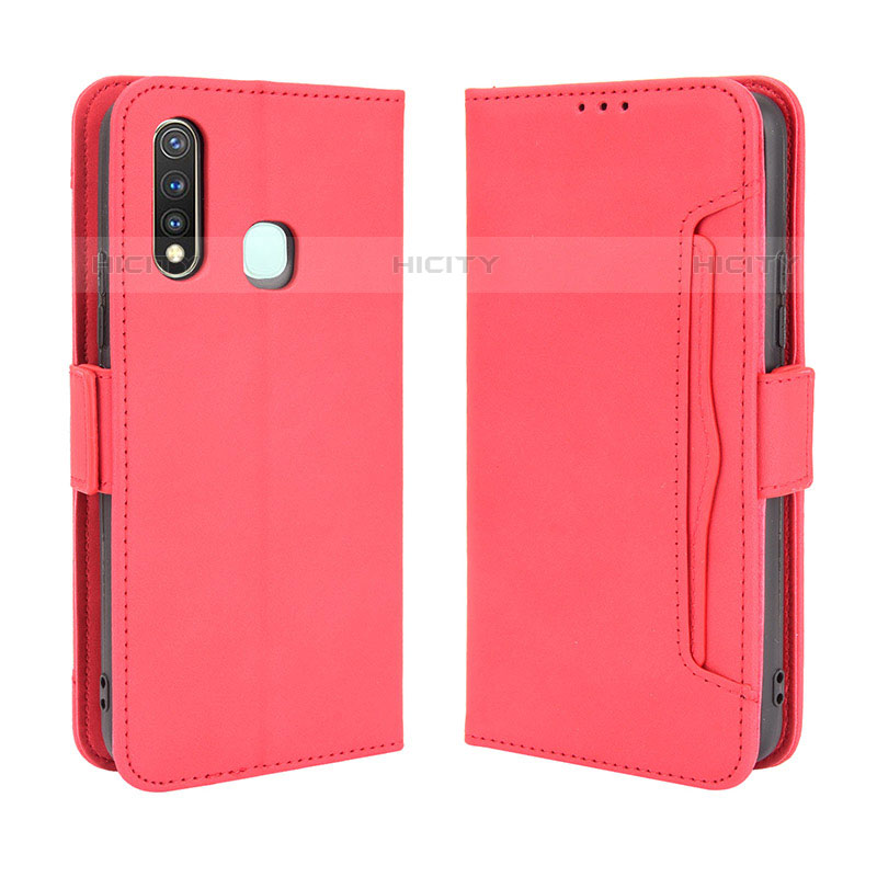 Coque Portefeuille Livre Cuir Etui Clapet BY3 pour Vivo iQOO U3 4G Rouge Plus