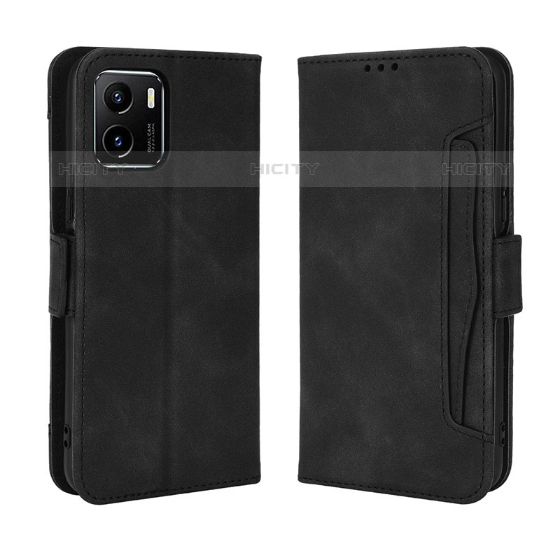 Coque Portefeuille Livre Cuir Etui Clapet BY3 pour Vivo iQOO U5x Noir Plus