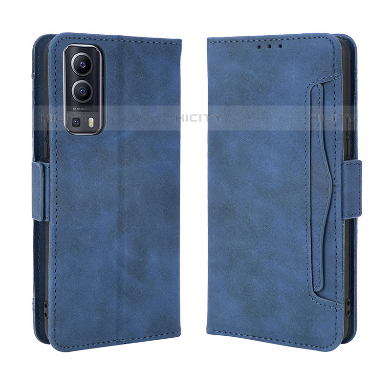 Coque Portefeuille Livre Cuir Etui Clapet BY3 pour Vivo iQOO Z3 5G Bleu Plus