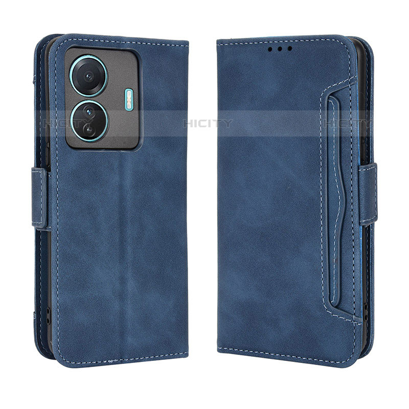 Coque Portefeuille Livre Cuir Etui Clapet BY3 pour Vivo iQOO Z6 Pro 5G Bleu Plus