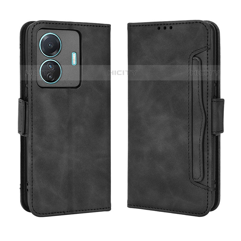 Coque Portefeuille Livre Cuir Etui Clapet BY3 pour Vivo iQOO Z6 Pro 5G Noir Plus