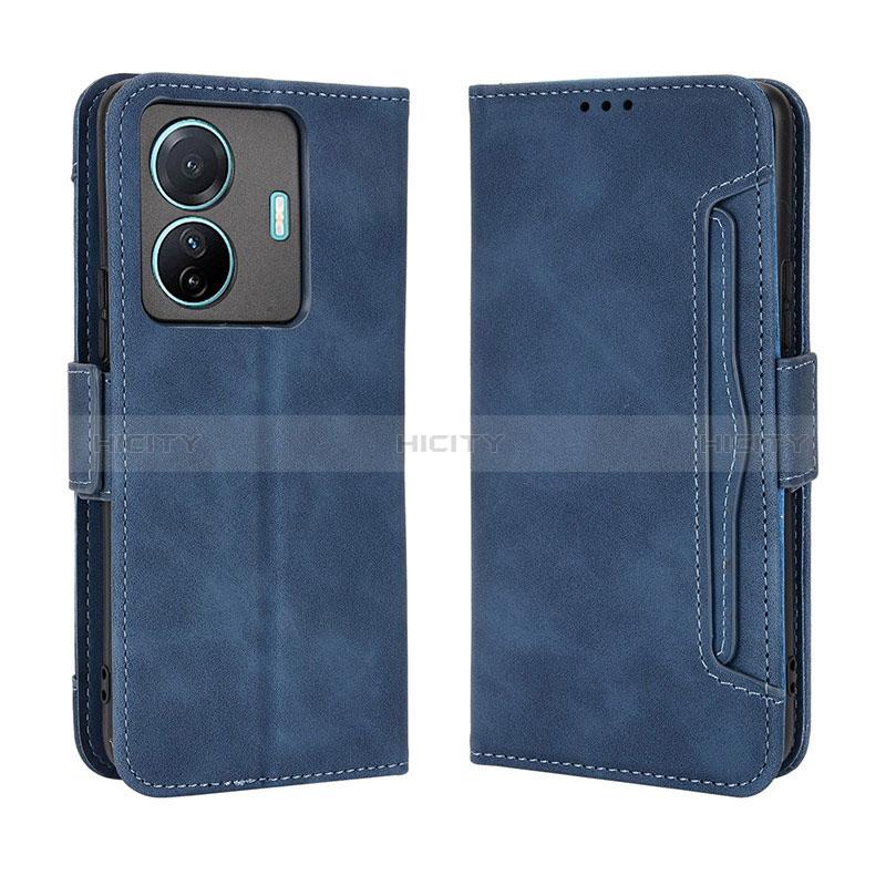 Coque Portefeuille Livre Cuir Etui Clapet BY3 pour Vivo T1 5G Bleu Plus