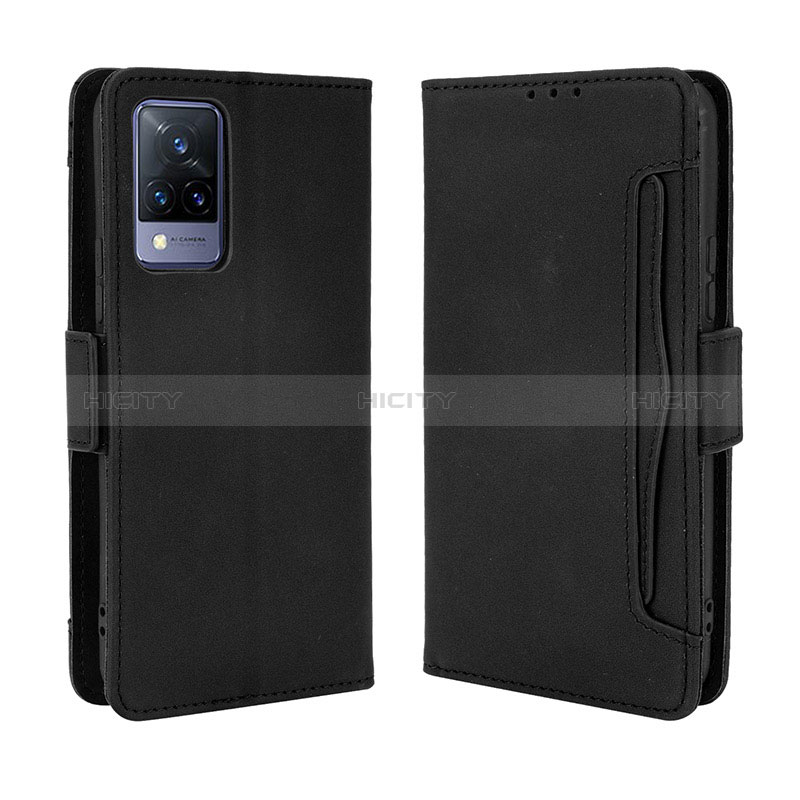 Coque Portefeuille Livre Cuir Etui Clapet BY3 pour Vivo V21 5G Noir Plus