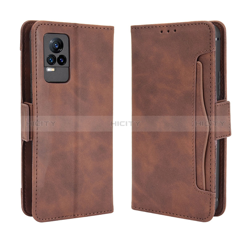 Coque Portefeuille Livre Cuir Etui Clapet BY3 pour Vivo V21e 4G Marron Plus