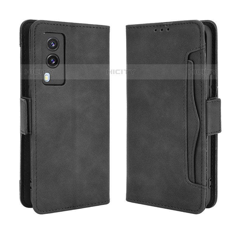 Coque Portefeuille Livre Cuir Etui Clapet BY3 pour Vivo V21e 5G Noir Plus