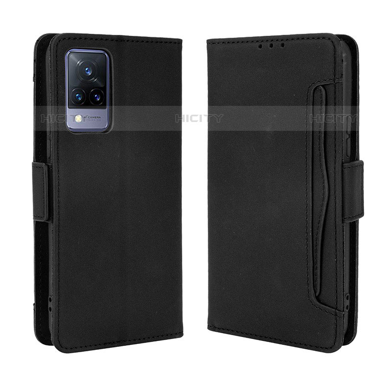 Coque Portefeuille Livre Cuir Etui Clapet BY3 pour Vivo V21s 5G Noir Plus