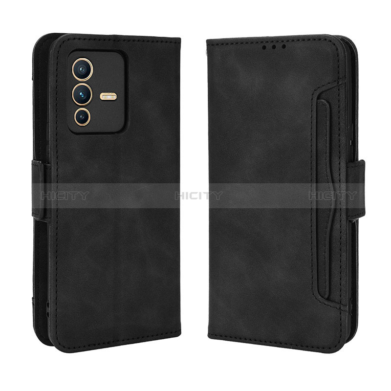 Coque Portefeuille Livre Cuir Etui Clapet BY3 pour Vivo V23 5G Noir Plus