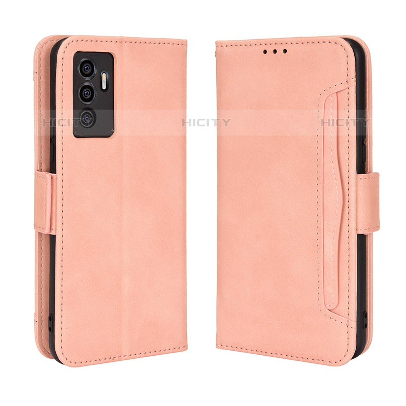 Coque Portefeuille Livre Cuir Etui Clapet BY3 pour Vivo V23e 5G Rose Plus