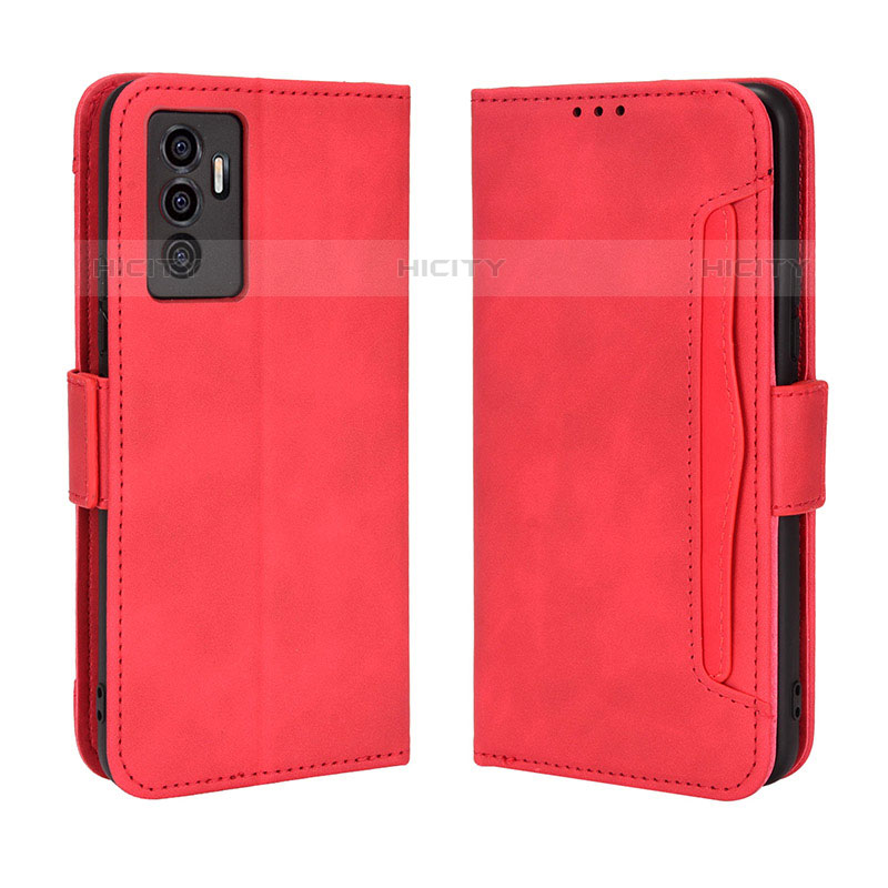 Coque Portefeuille Livre Cuir Etui Clapet BY3 pour Vivo V23e 5G Rouge Plus