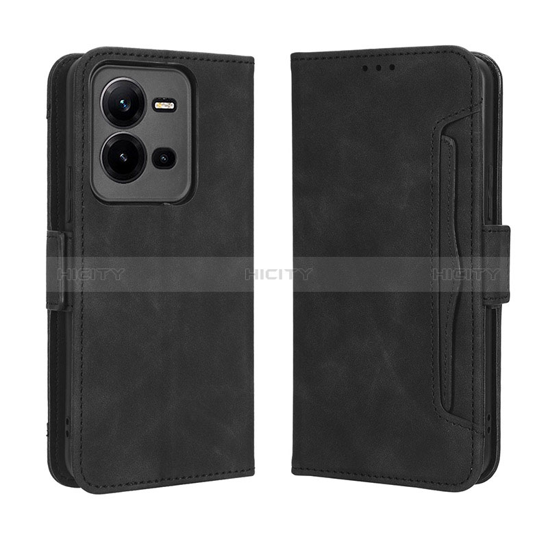 Coque Portefeuille Livre Cuir Etui Clapet BY3 pour Vivo V25 5G Noir Plus