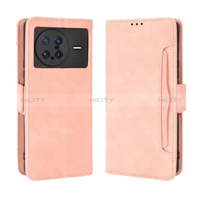 Coque Portefeuille Livre Cuir Etui Clapet BY3 pour Vivo X Note Rose Plus