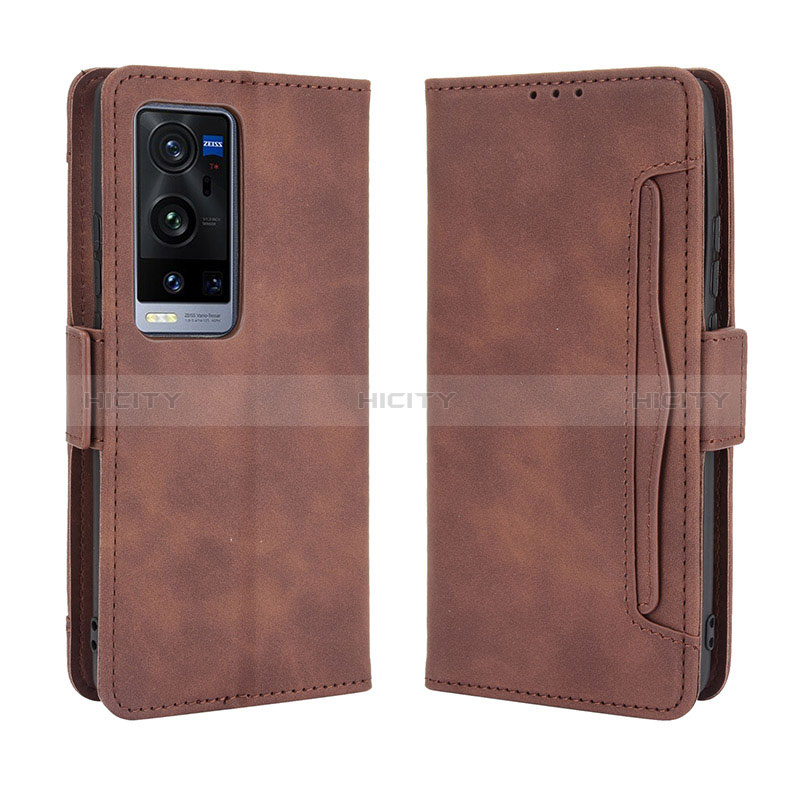 Coque Portefeuille Livre Cuir Etui Clapet BY3 pour Vivo X60 Pro+ Plus 5G Marron Plus