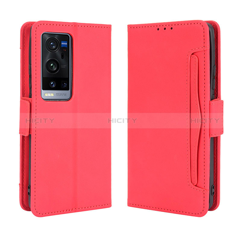 Coque Portefeuille Livre Cuir Etui Clapet BY3 pour Vivo X60 Pro+ Plus 5G Rouge Plus