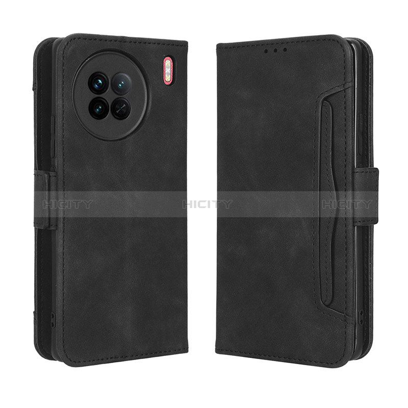 Coque Portefeuille Livre Cuir Etui Clapet BY3 pour Vivo X90 5G Noir Plus