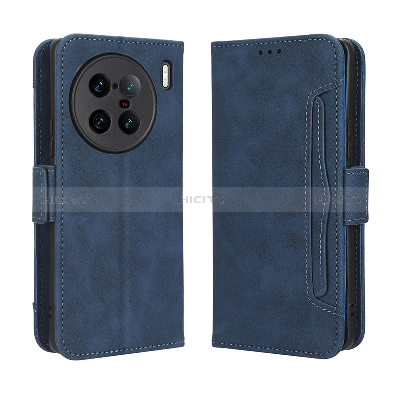 Coque Portefeuille Livre Cuir Etui Clapet BY3 pour Vivo X90 Pro+ Plus 5G Bleu Plus