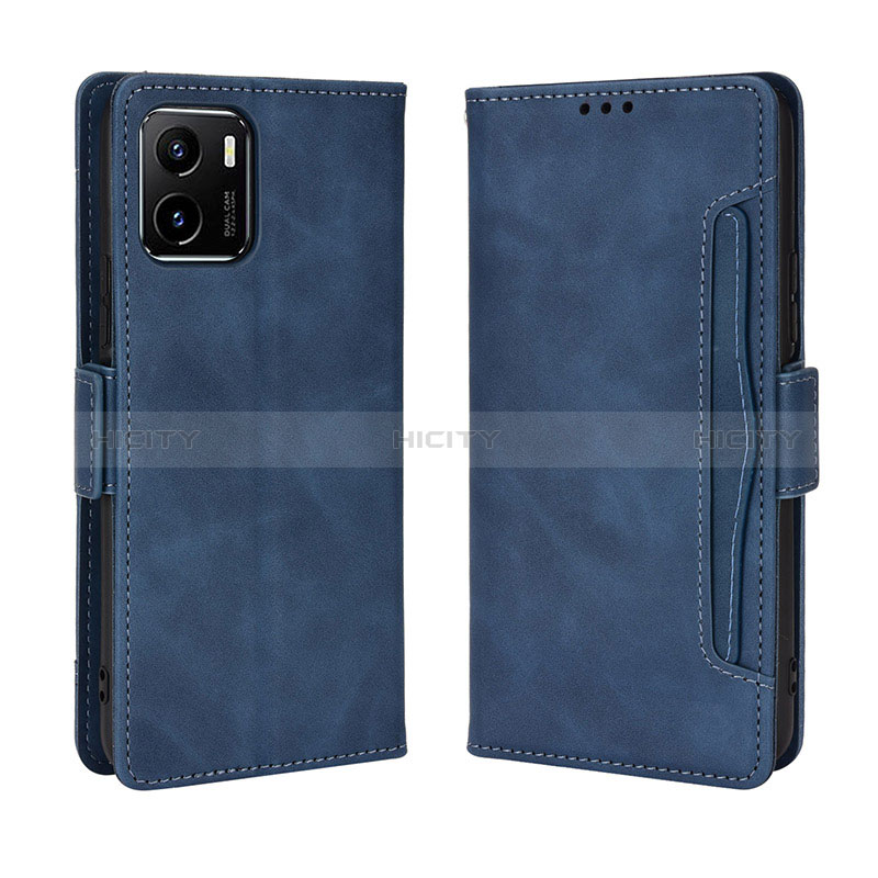 Coque Portefeuille Livre Cuir Etui Clapet BY3 pour Vivo Y01 Bleu Plus