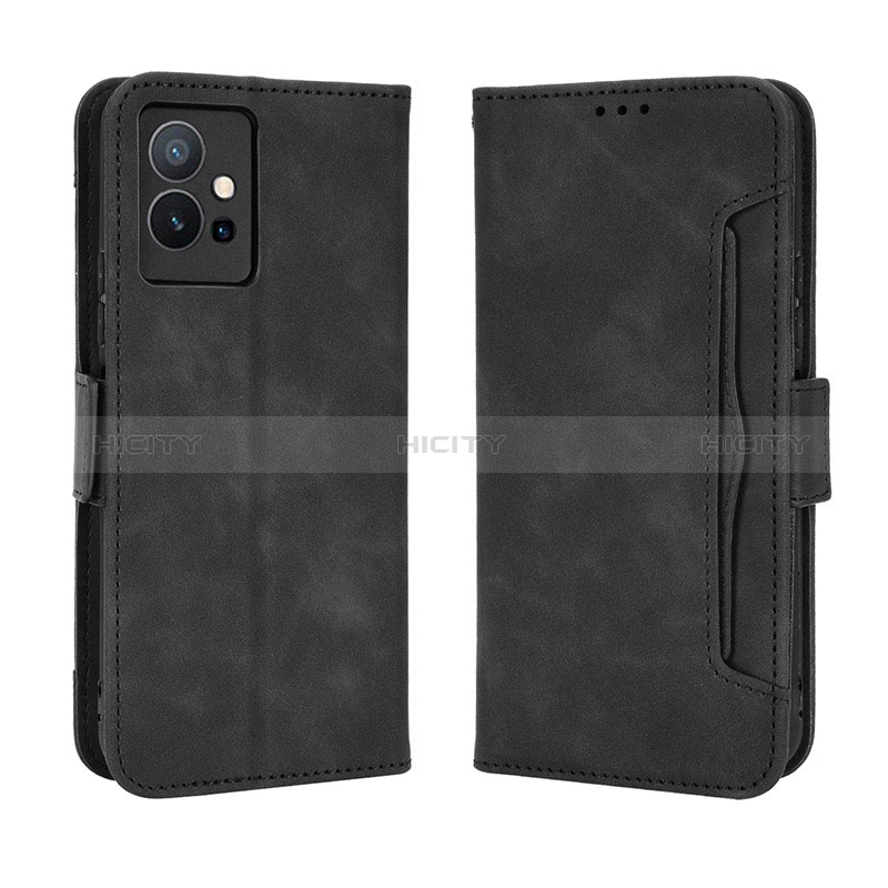 Coque Portefeuille Livre Cuir Etui Clapet BY3 pour Vivo Y33e 5G Noir Plus