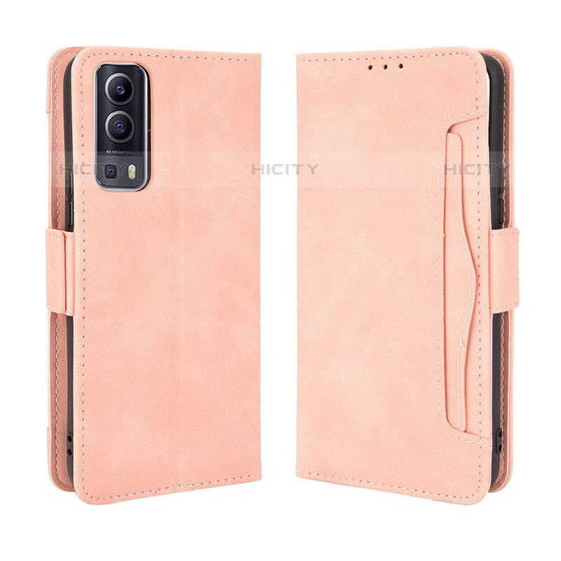 Coque Portefeuille Livre Cuir Etui Clapet BY3 pour Vivo Y52 5G Rose Plus