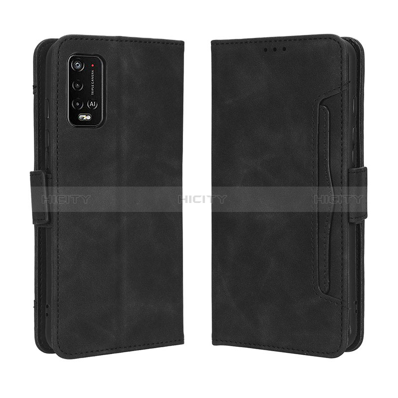 Coque Portefeuille Livre Cuir Etui Clapet BY3 pour Wiko Power U10 Noir Plus