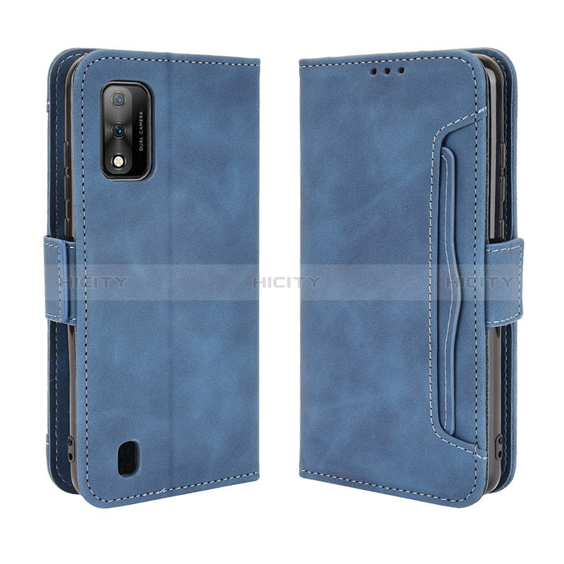 Coque Portefeuille Livre Cuir Etui Clapet BY3 pour Wiko Ride 3 Bleu Plus