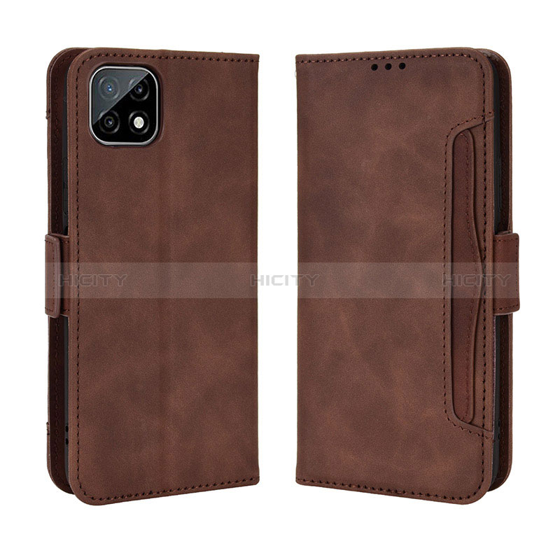 Coque Portefeuille Livre Cuir Etui Clapet BY3 pour Wiko T3 Marron Plus