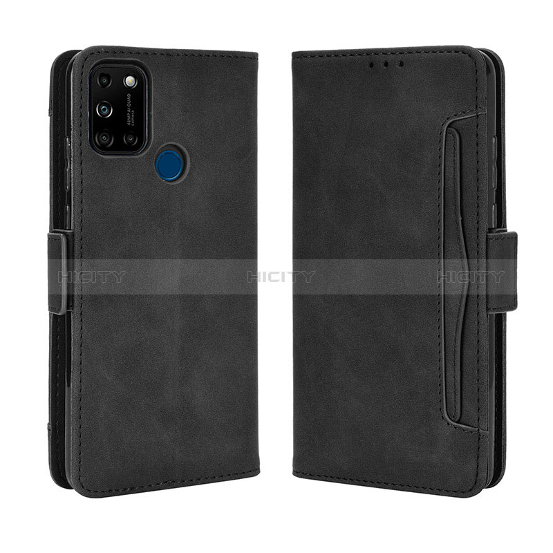 Coque Portefeuille Livre Cuir Etui Clapet BY3 pour Wiko View5 Noir Plus