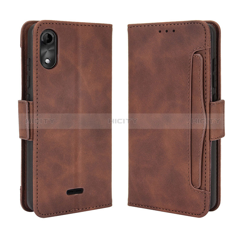 Coque Portefeuille Livre Cuir Etui Clapet BY3 pour Wiko Y51 Marron Plus