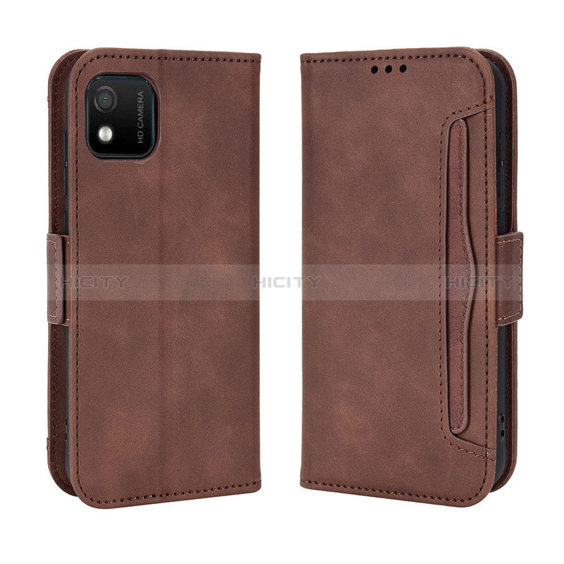 Coque Portefeuille Livre Cuir Etui Clapet BY3 pour Wiko Y52 Marron Plus