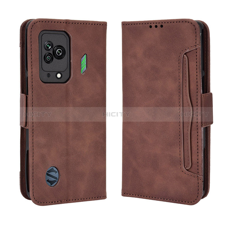 Coque Portefeuille Livre Cuir Etui Clapet BY3 pour Xiaomi Black Shark 5 5G Marron Plus