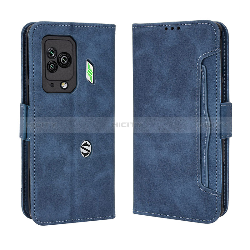 Coque Portefeuille Livre Cuir Etui Clapet BY3 pour Xiaomi Black Shark 5 Pro 5G Bleu Plus