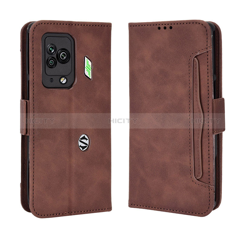 Coque Portefeuille Livre Cuir Etui Clapet BY3 pour Xiaomi Black Shark 5 Pro 5G Marron Plus