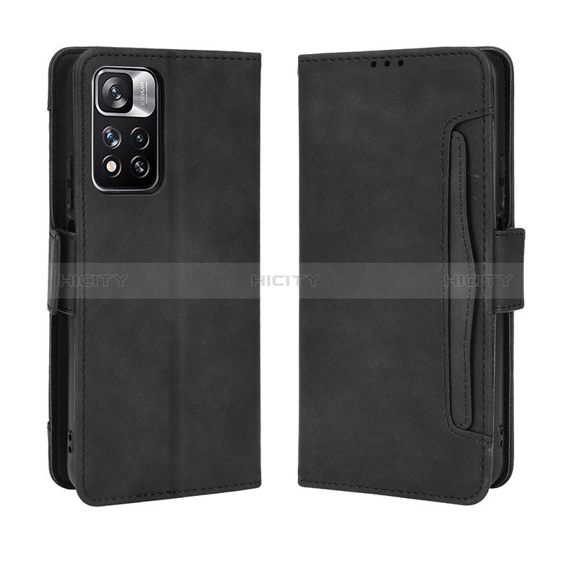 Coque Portefeuille Livre Cuir Etui Clapet BY3 pour Xiaomi Mi 11i 5G (2022) Noir Plus