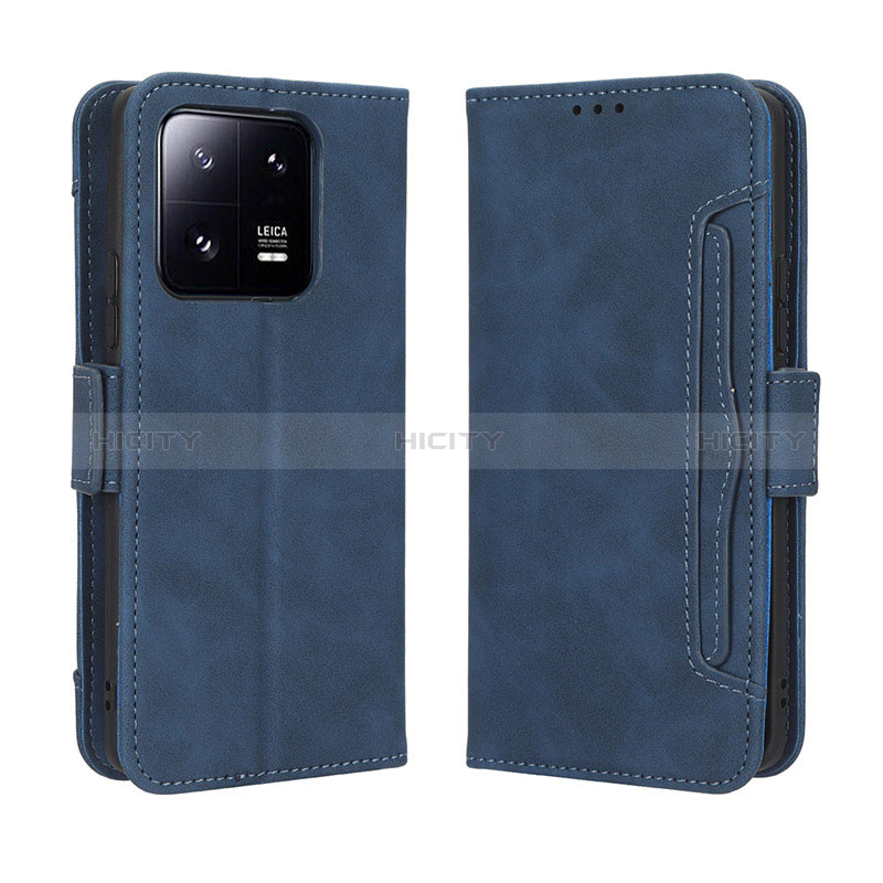 Coque Portefeuille Livre Cuir Etui Clapet BY3 pour Xiaomi Mi 13 Pro 5G Bleu Plus