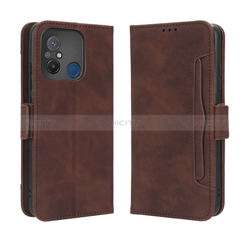 Coque Portefeuille Livre Cuir Etui Clapet BY3 pour Xiaomi Poco C55 Marron Plus