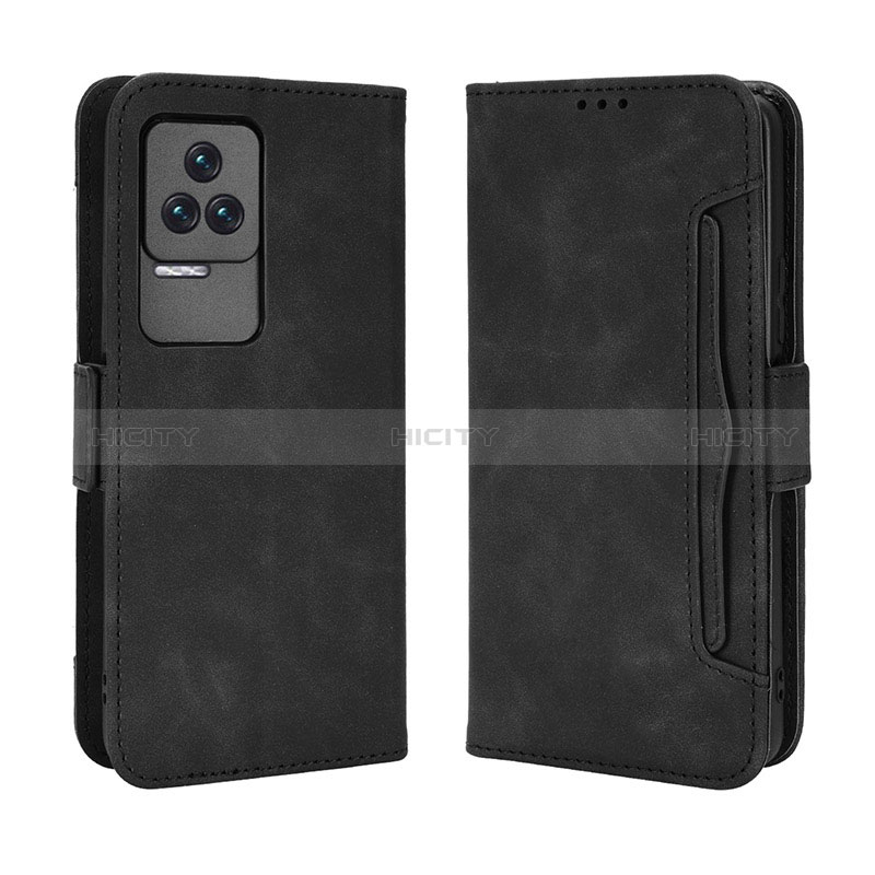 Coque Portefeuille Livre Cuir Etui Clapet BY3 pour Xiaomi Poco F4 5G Noir Plus