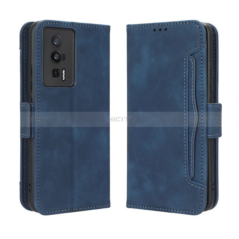 Coque Portefeuille Livre Cuir Etui Clapet BY3 pour Xiaomi Poco F5 Pro 5G Bleu Plus