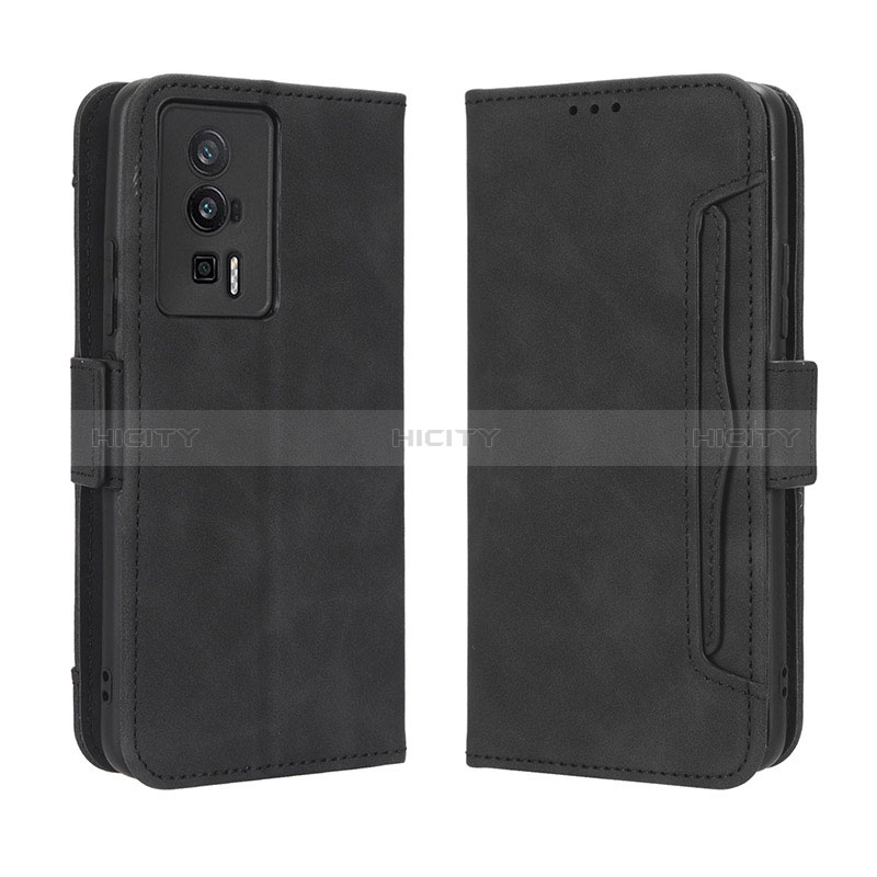 Coque Portefeuille Livre Cuir Etui Clapet BY3 pour Xiaomi Poco F5 Pro 5G Noir Plus