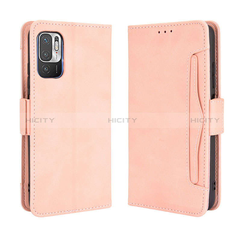 Coque Portefeuille Livre Cuir Etui Clapet BY3 pour Xiaomi POCO M3 Pro 5G Rose Plus