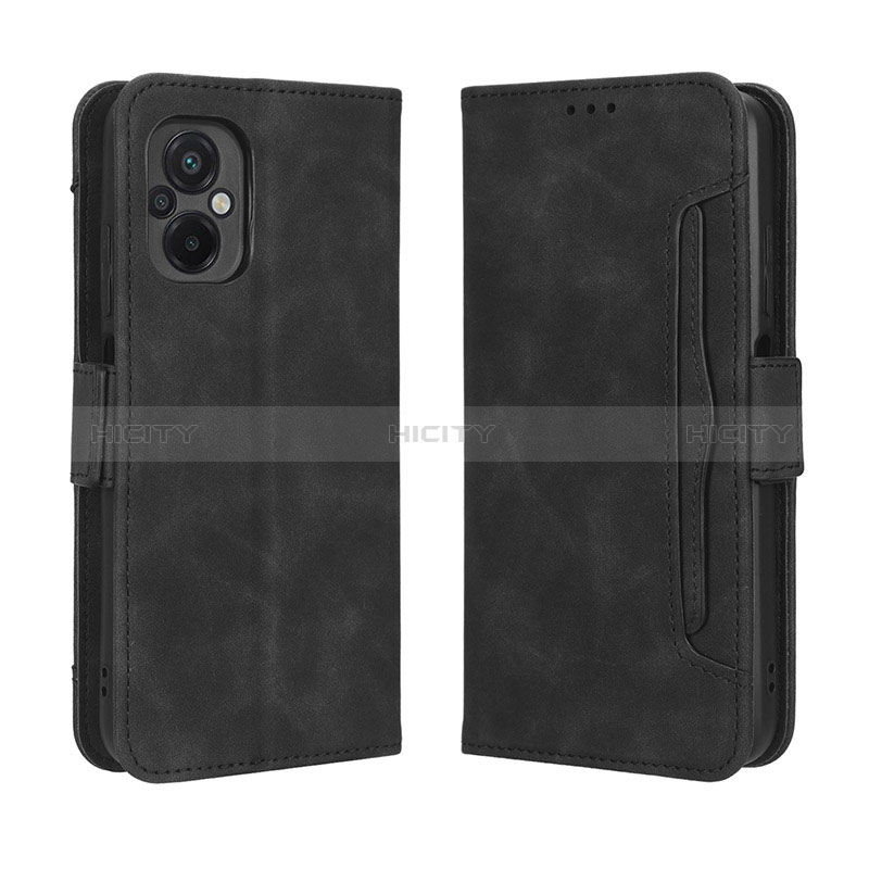 Coque Portefeuille Livre Cuir Etui Clapet BY3 pour Xiaomi Poco M5 4G Noir Plus