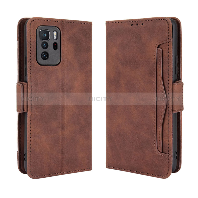 Coque Portefeuille Livre Cuir Etui Clapet BY3 pour Xiaomi Poco X3 GT 5G Marron Plus