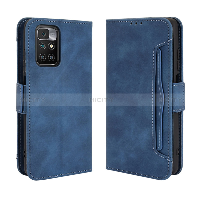 Coque Portefeuille Livre Cuir Etui Clapet BY3 pour Xiaomi Redmi 10 (2022) Bleu Plus