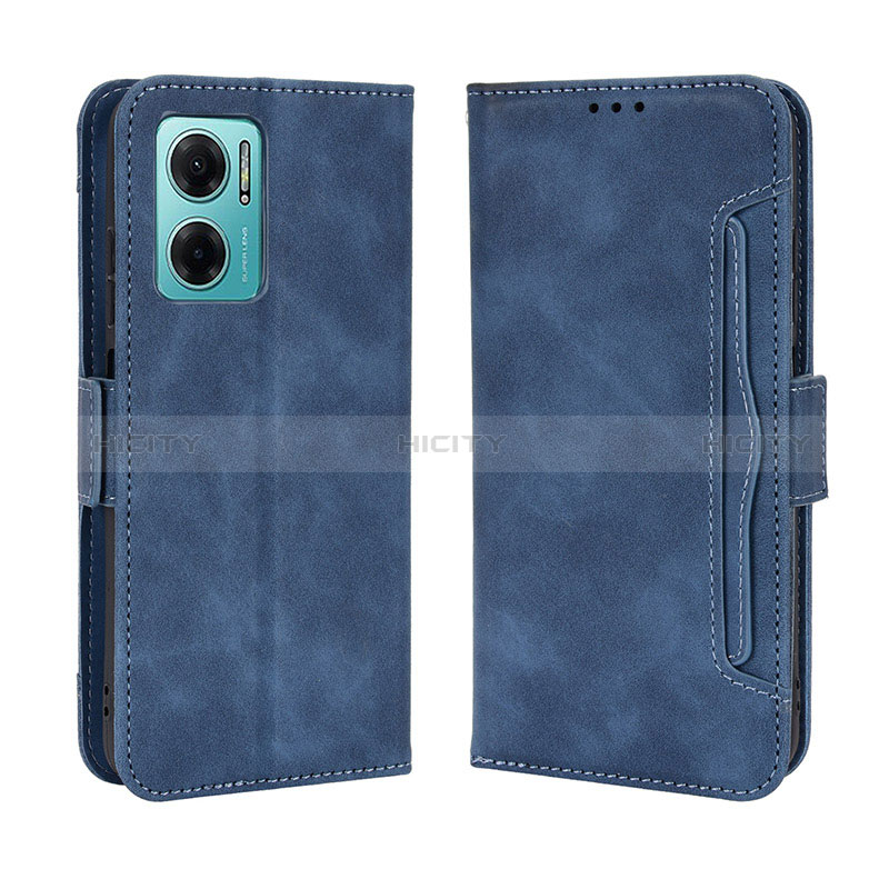 Coque Portefeuille Livre Cuir Etui Clapet BY3 pour Xiaomi Redmi 10 5G Bleu Plus